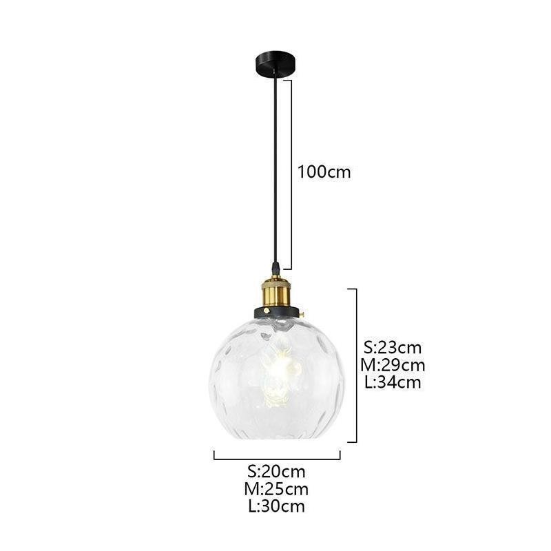 Luminária pendente de vidro contemporânea redonda com padrão aquático Luminária pendente de vidro