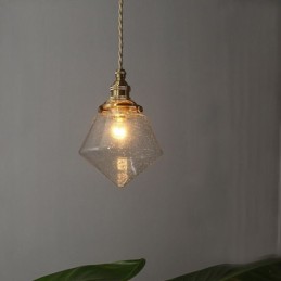 1 Luminária pendente de vidro com diamante e bolha de vidro