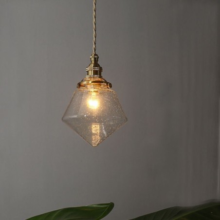 1 Luminária pendente de vidro com diamante e bolha de vidro 1 Luminária pendente de vidro com diamante e bolha de vidro