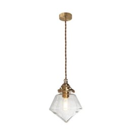 1 Luminária pendente de vidro com diamante e bolha de vidro