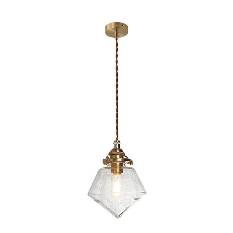 1 Luminária pendente de vidro com diamante e bolha de vidro