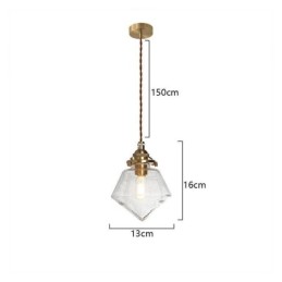 1 Luminária pendente de vidro com diamante e bolha de vidro