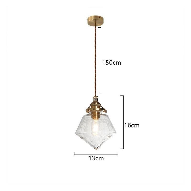 1 Luminária pendente de vidro com diamante e bolha de vidro