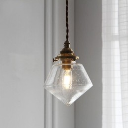 1 Luminária pendente de vidro com diamante e bolha de vidro
