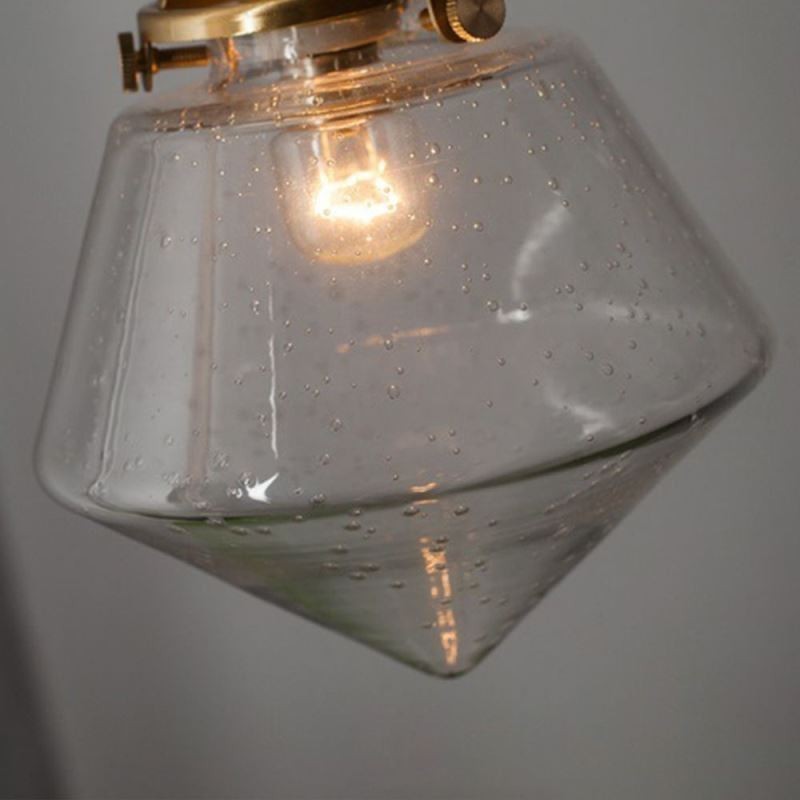 1 Luminária pendente de vidro com diamante e bolha de vidro