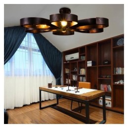 Luminária de teto vintage moderna em forma de flor de ferro
