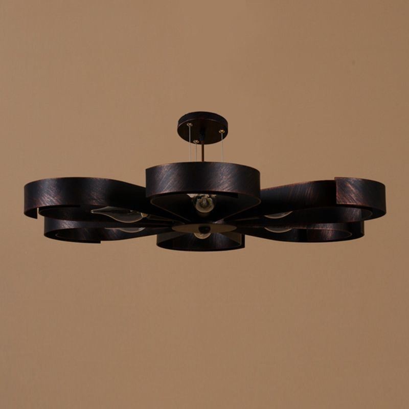 Luminária de teto vintage moderna em forma de flor de ferro