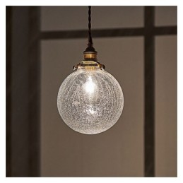 Luminária pendente de vidro moderna com craquelamento no teto