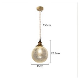 Luminária pendente de vidro moderna com craquelamento no teto