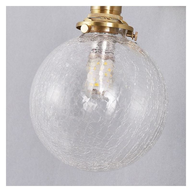 Luminária pendente de vidro moderna com craquelamento no teto