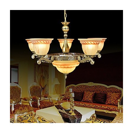 Lustre de metal bronze retrô vintage clássico tradicional Lustre de metal bronze retrô vintage clássico tradicional