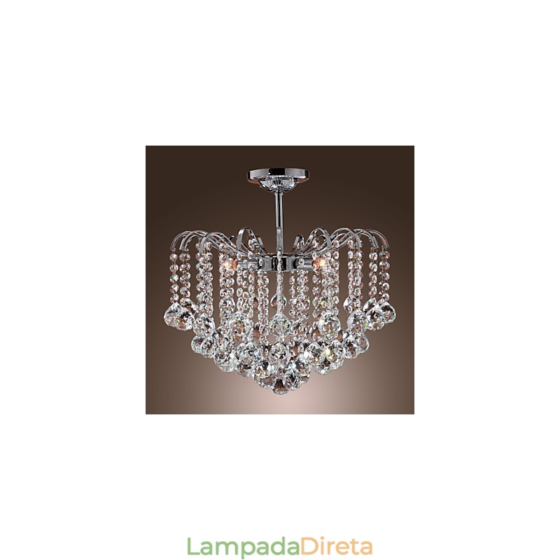Lustre de metal com pintura de cristal contemporâneo moderno