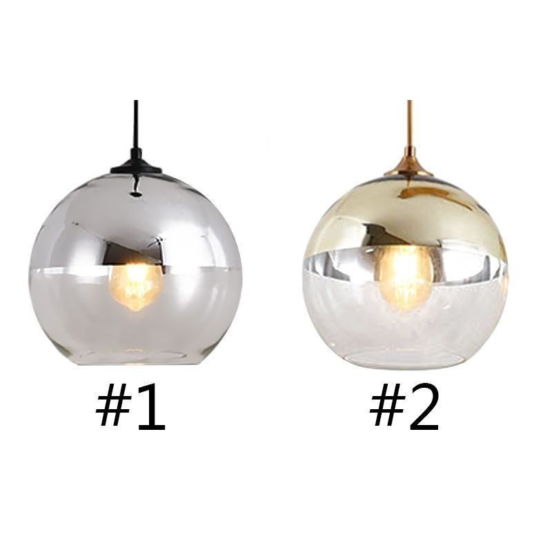 Luminária pendente criativa de ferro e globo de vidro, iluminação decorativa