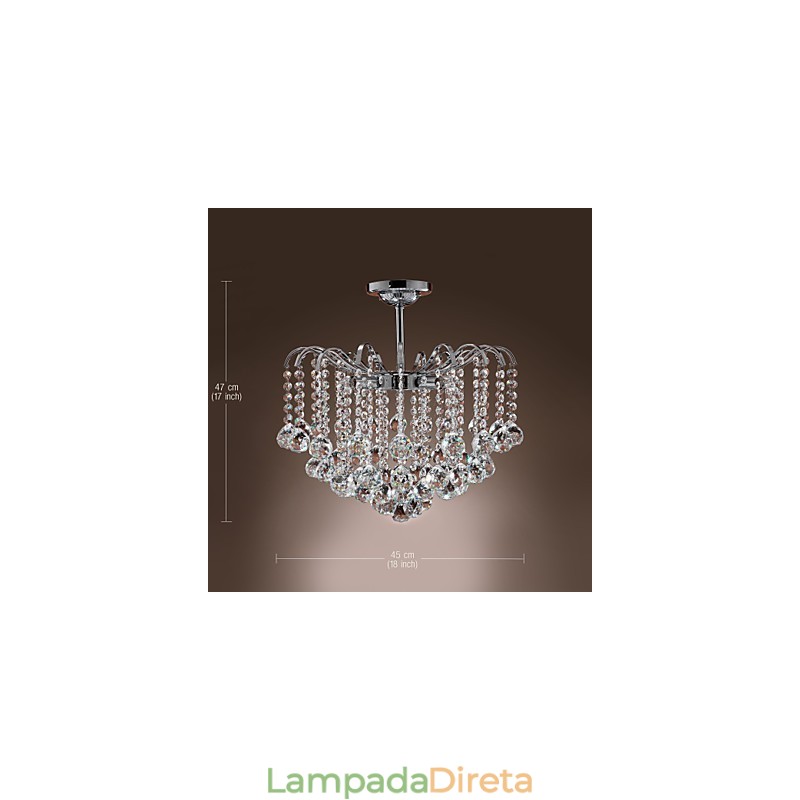 Lustre de metal com pintura de cristal contemporâneo moderno