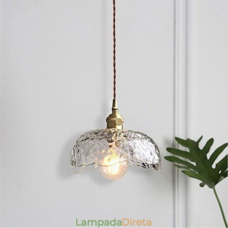 Luminária pendente de vidro de latão irregular Luminária de teto de vidro de martelo Luminária pendente de vidro de latão irregular Luminária de teto de vidro de martelo