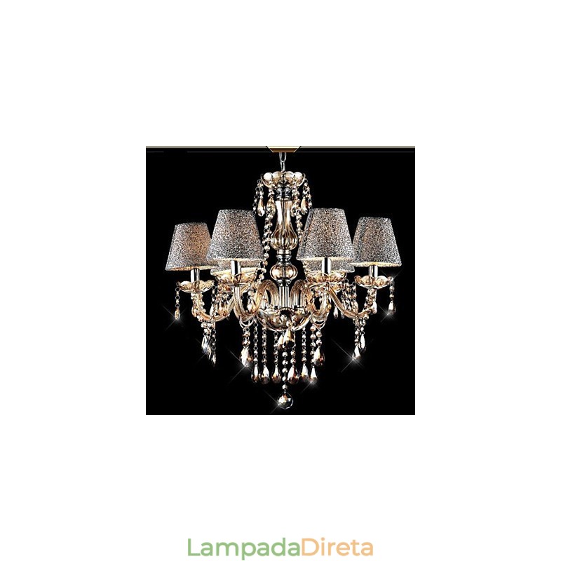 Lustre de vidro galvanizado de cristal clássico vintage moderno contemporâneo