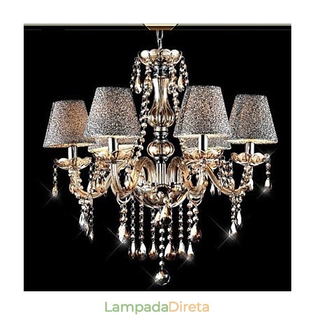 Lustre de vidro galvanizado de cristal clássico vintage moderno contemporâneo