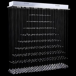Luminária pendente retangular de cristal, lustre de teto, luminárias de iluminação