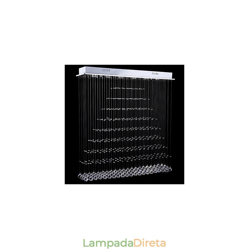 Luminária pendente retangular de cristal, lustre de teto, luminárias de iluminação