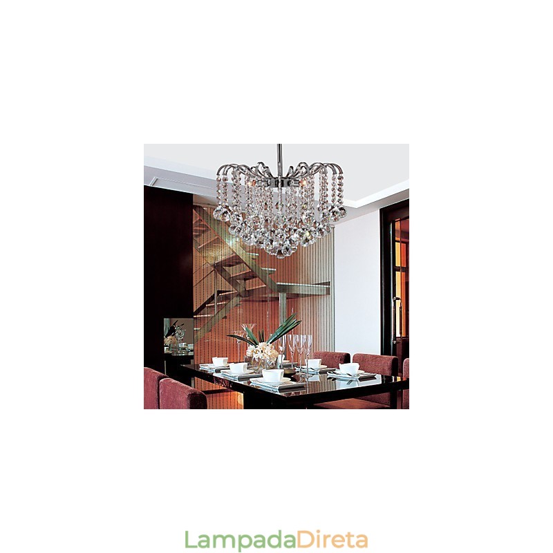 Lustre de metal com pintura de cristal contemporâneo moderno