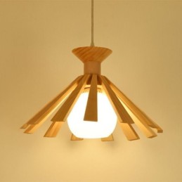 Luminária pendente de madeira estilo simples