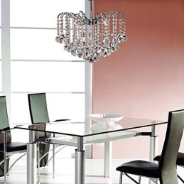 Lustre de metal com pintura de cristal contemporâneo moderno