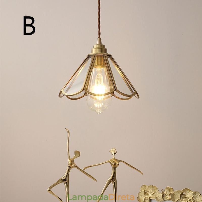 Mini Luminária Pendente de Vidro Moderna e Simples Luminária de Teto de Vidro