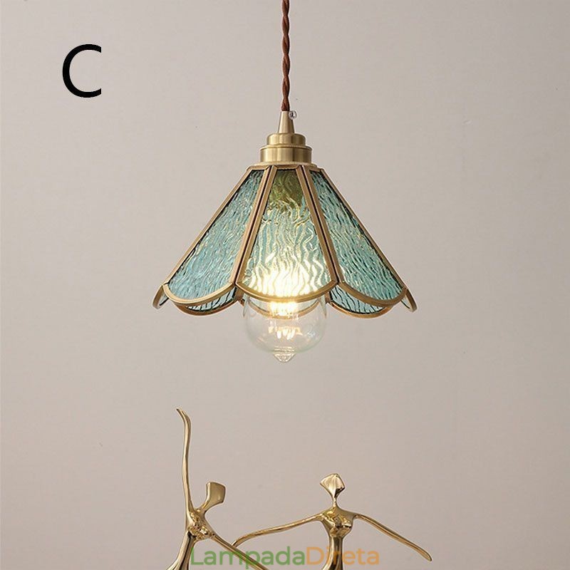 Mini Luminária Pendente de Vidro Moderna e Simples Luminária de Teto de Vidro