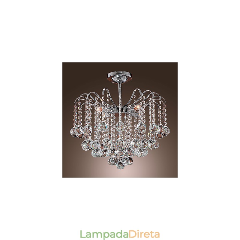 Lustre de metal com pintura de cristal contemporâneo moderno