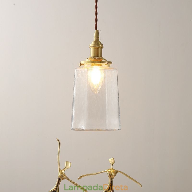 Luminária pendente de vidro minimalista moderna Luminária de teto decorativa