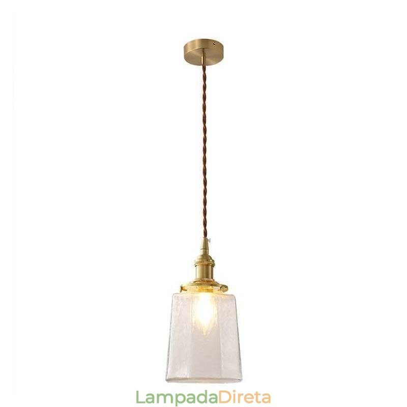 Luminária pendente de vidro minimalista moderna Luminária de teto decorativa