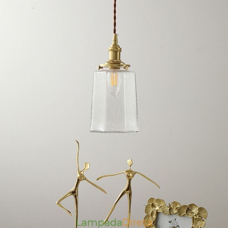 Luminária pendente de vidro minimalista moderna Luminária de teto decorativa