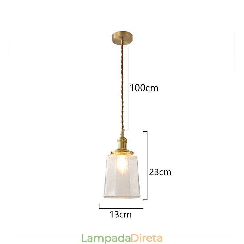 Luminária pendente de vidro minimalista moderna Luminária de teto decorativa