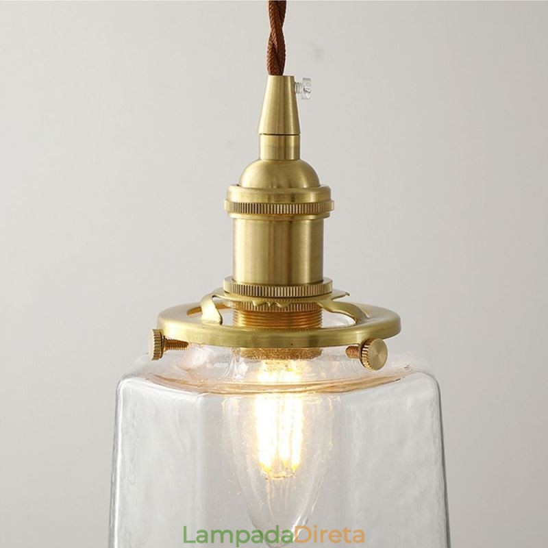 Luminária pendente de vidro minimalista moderna Luminária de teto decorativa