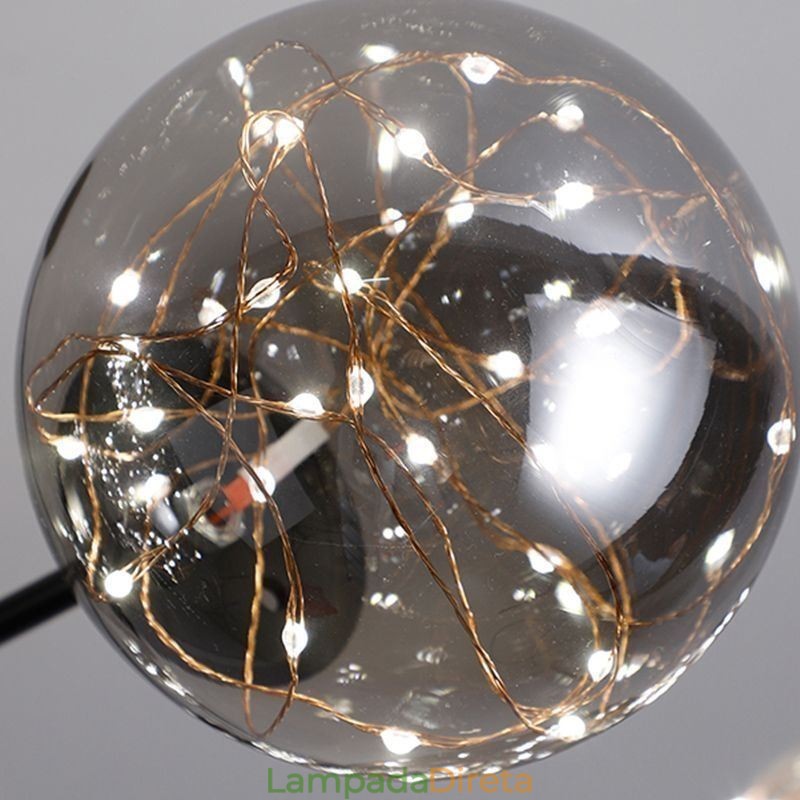 Luminária pendente Magic Bean estilo nórdico, luminária pendente Gypsophila com bola de vidro