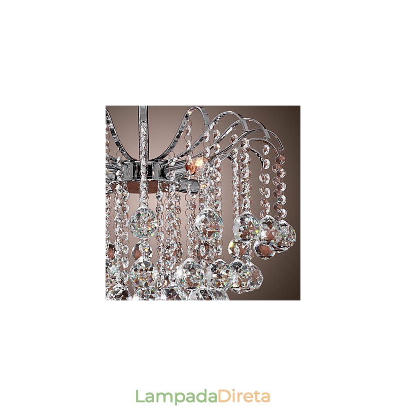 Lustre de metal com pintura de cristal contemporâneo moderno