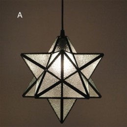 Luminária pendente de vidro colorido europeu Luminária pendente criativa de estrela