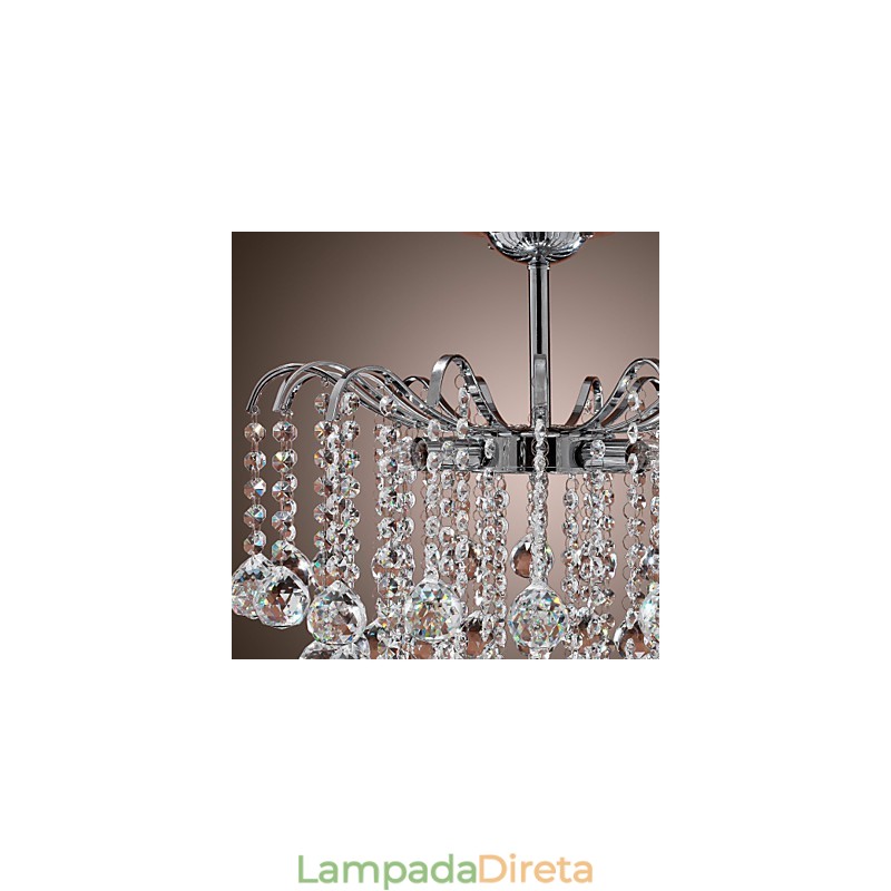Lustre de metal com pintura de cristal contemporâneo moderno