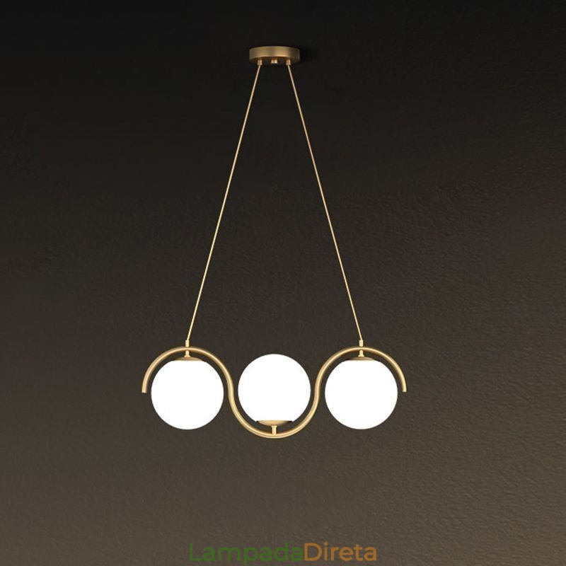 Luminária pendente moderna de globo de vidro Luminária minimalista