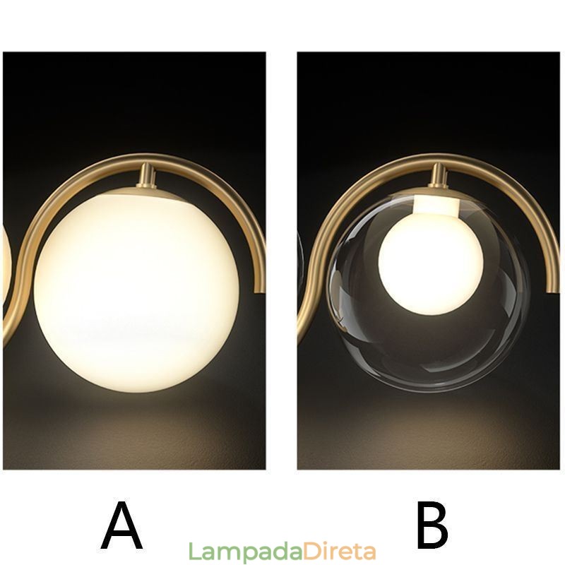 Luminária pendente moderna de globo de vidro Luminária minimalista
