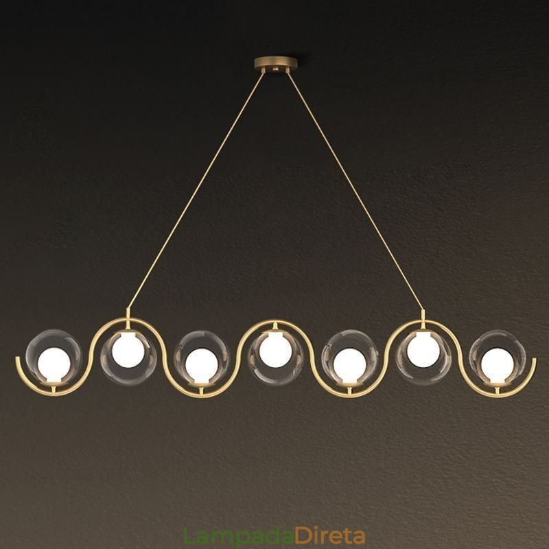 Luminária pendente moderna de globo de vidro Luminária minimalista