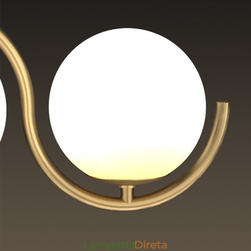 Luminária pendente moderna de globo de vidro Luminária minimalista