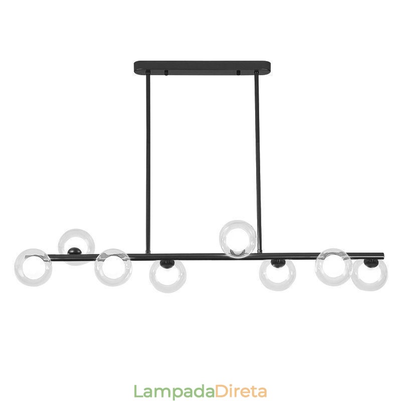 Lustre Globo de Vidro Tipo Horizontal Pendente Luz