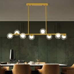 Lustre Globo de Vidro Tipo Horizontal Pendente Luz