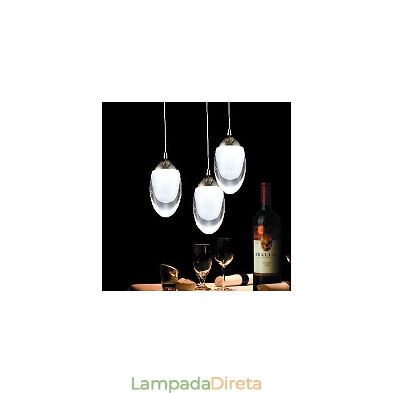 Lustre moderno contemporâneo tradicional clássico country de vidro cromado com pingente de luz