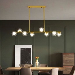 Lustre Globo de Vidro Tipo Horizontal Pendente Luz
