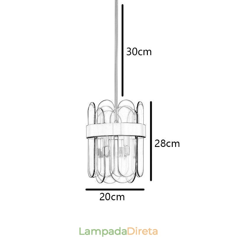 Iluminação pendente de vidro moderna