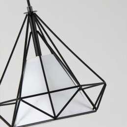 Luminária pendente em formato de diamante, luminária decorativa moderna e minimalista