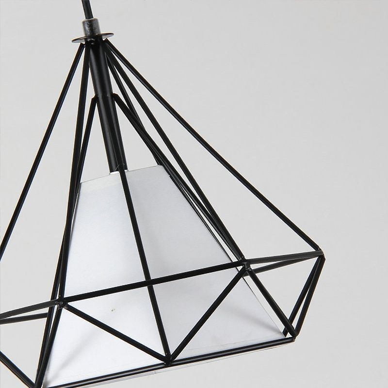 Luminária pendente em formato de diamante, luminária decorativa moderna e minimalista