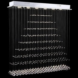 Luminária pendente retangular de cristal, lustre de teto, luminárias de iluminação